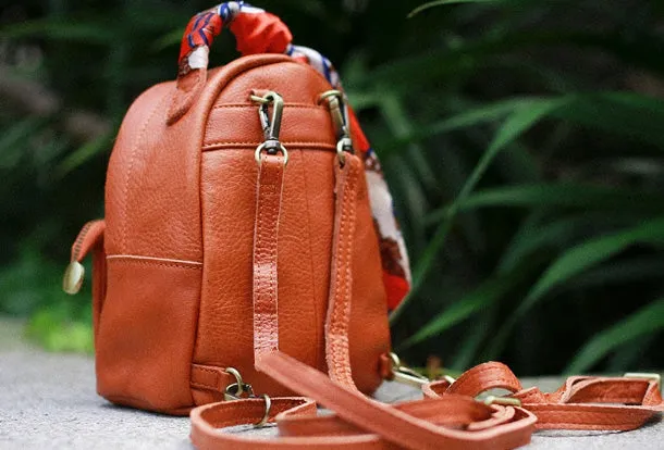 Stylish Leather Cute Womens Small Backpack School Backpack Mini Backpack for Women