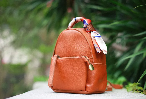 Stylish Leather Cute Womens Small Backpack School Backpack Mini Backpack for Women