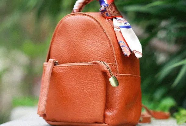 Stylish Leather Cute Womens Small Backpack School Backpack Mini Backpack for Women