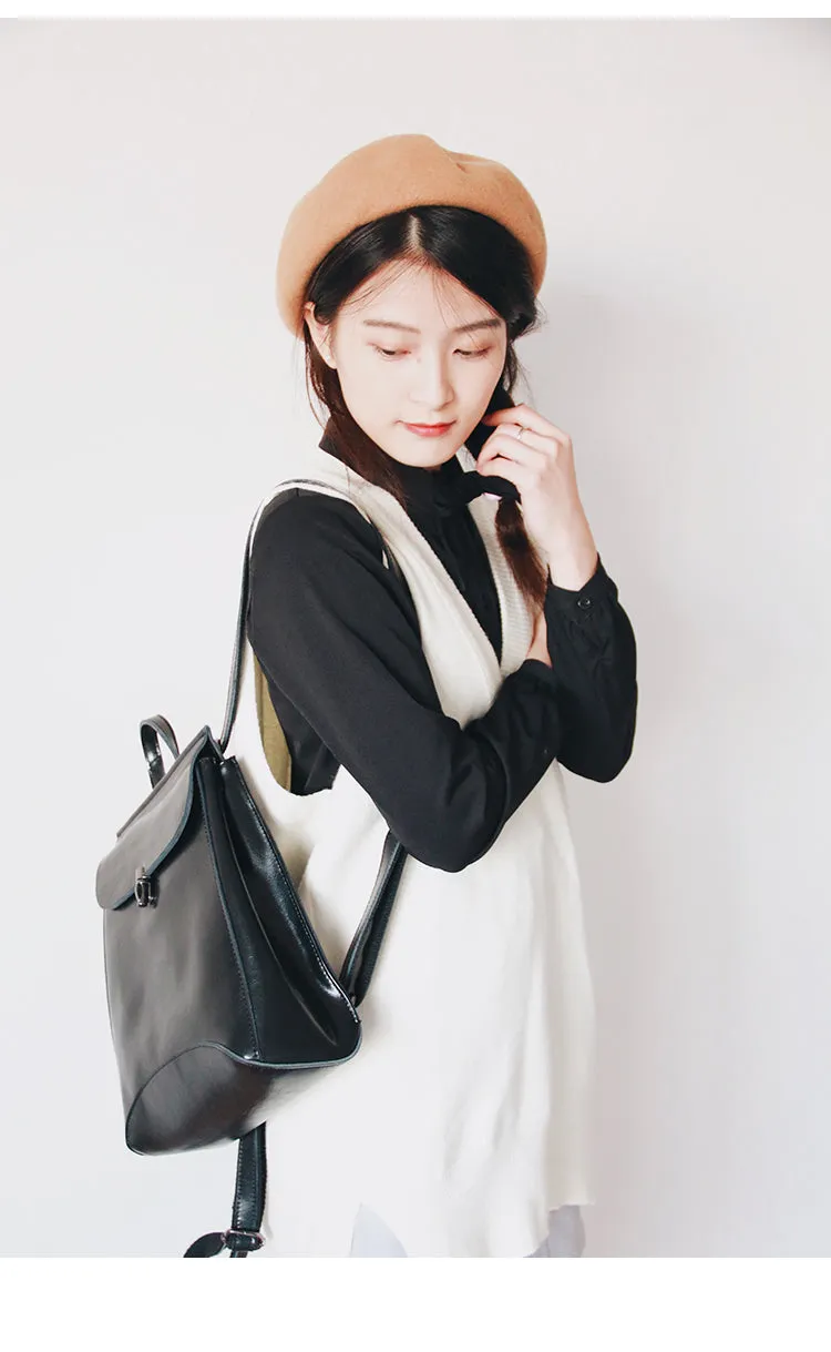 Stylish Leather Womens Backpack Cute School Backpack Purse for Women