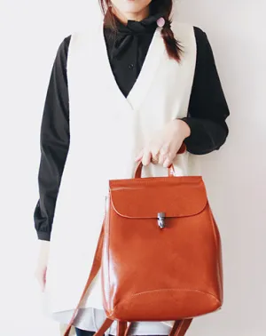 Stylish Leather Womens Backpack Cute School Backpack Purse for Women