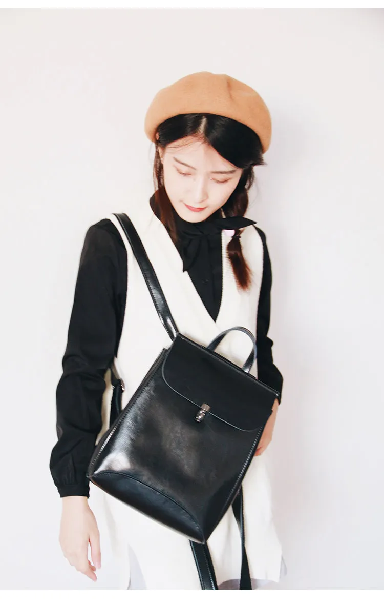 Stylish Leather Womens Backpack Cute School Backpack Purse for Women