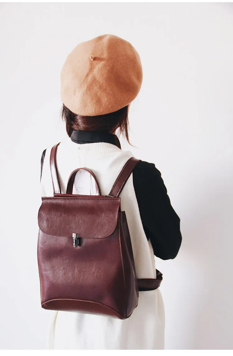 Stylish Leather Womens Backpack Cute School Backpack Purse for Women