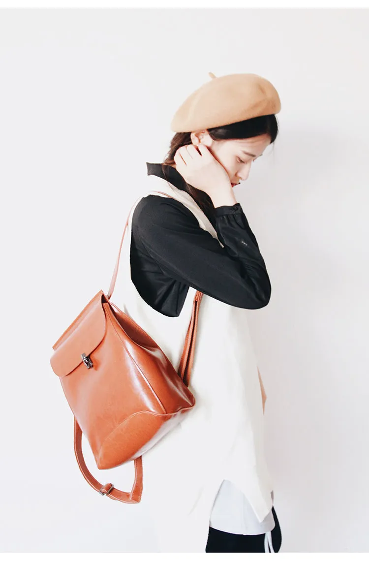 Stylish Leather Womens Backpack Cute School Backpack Purse for Women