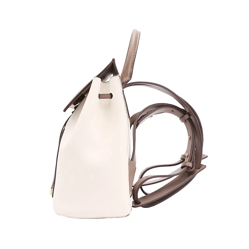 Stylish White Leather Backpack Womens Fashion Backpacks Purse