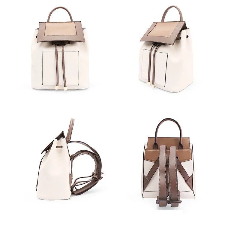 Stylish White Leather Backpack Womens Fashion Backpacks Purse