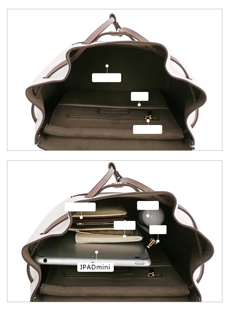 Stylish White Leather Backpack Womens Fashion Backpacks Purse