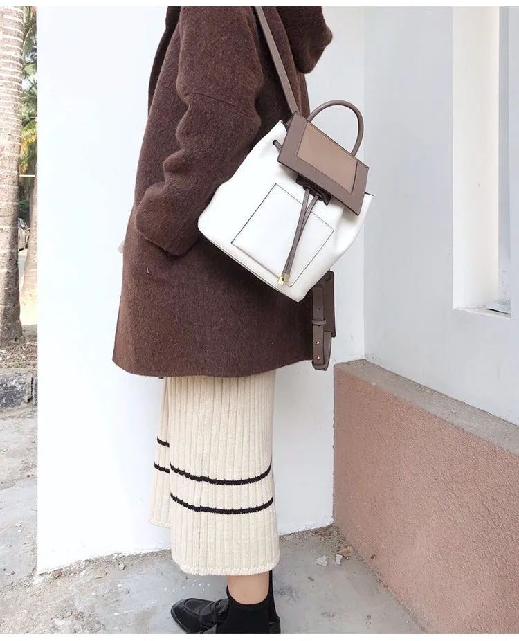 Stylish White Leather Backpack Womens Fashion Backpacks Purse