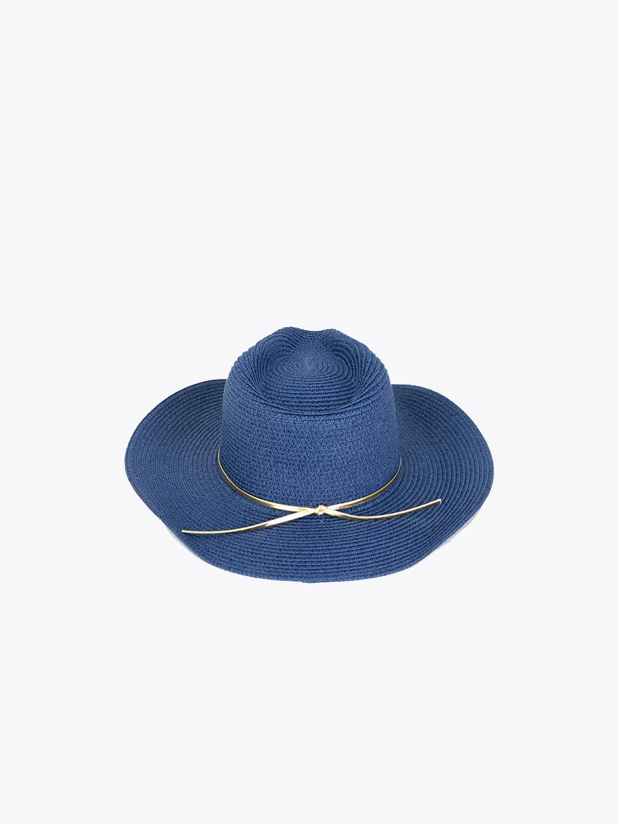 Toryn Metallic Trim Straw Hat