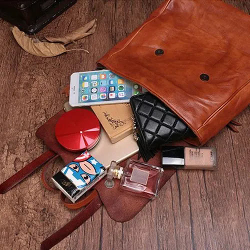 Vintage Brown Leather Womens Backpack Leather Fashion Backpack School Backpack Purse for Men
