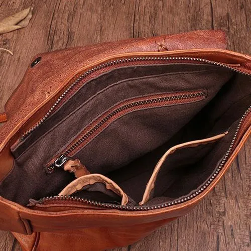 Vintage Brown Leather Womens Backpack Leather Fashion Backpack School Backpack Purse for Men