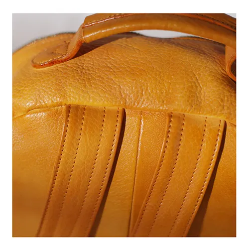 Vintage Cute Tan Leather Backpack Coffee Leather Fashion School Backpack for Women