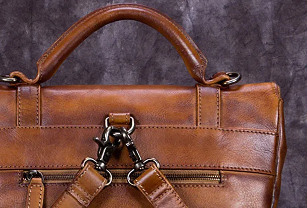 Vintage Handmade Womens Leather Backpack Bag Fashion Backpack Purse For Women