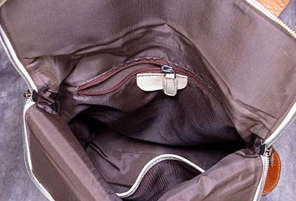 Vintage Handmade Womens Leather Backpack Bag Fashion Backpack Purse For Women