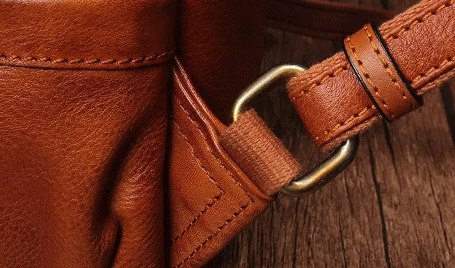 Vintage Leather Brown Womens Backpack Travel Backpack Red School Backpack for Women