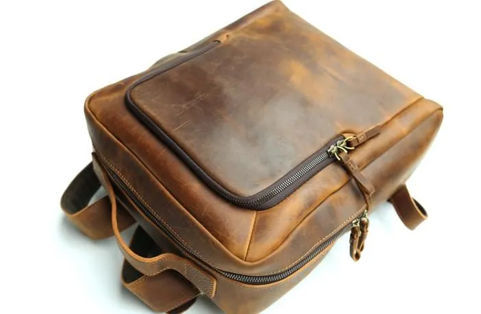 Vintage Leather Mens Backpacks Travel Backpack Laptop Backpack for men