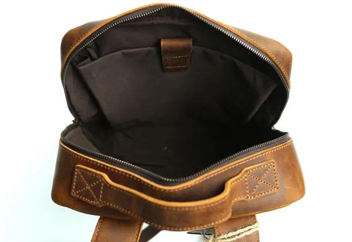 Vintage Leather Mens Backpacks Travel Backpack Laptop Backpack for men