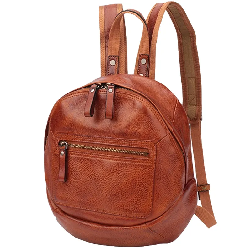 Vintage Leather Small Brown Womens Backpack Travel Backpack Black School Backpack for Women