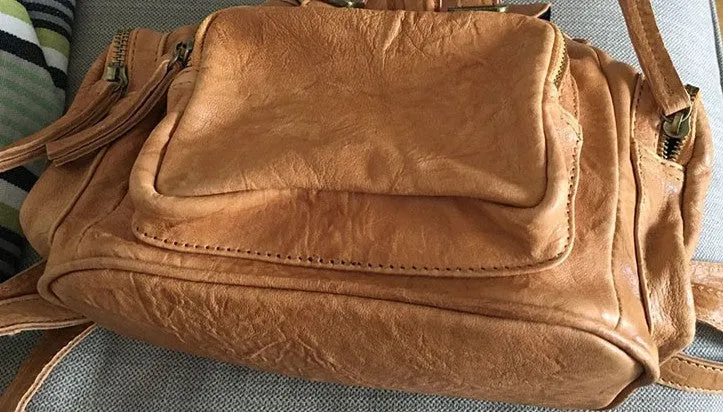 Vintage LEATHER Small WOMENs Backpack School Backpack Travel Backpack FOR WOMEN
