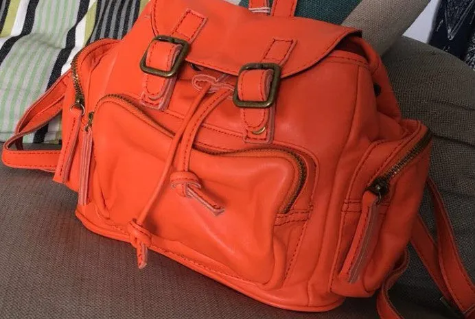 Vintage LEATHER Small WOMENs Backpack School Backpack Travel Backpack FOR WOMEN