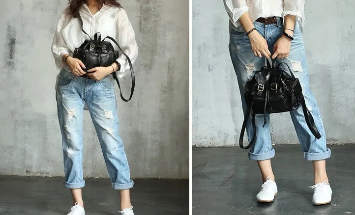 Vintage LEATHER Small WOMENs Backpack School Backpack Travel Backpack FOR WOMEN