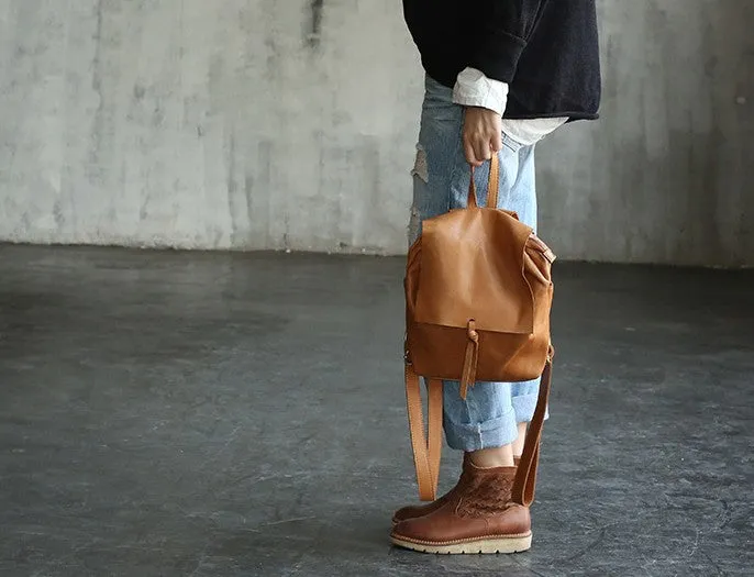 Vintage LEATHER WOMEN Backpack School Backpacks Travel Backpack FOR WOMEN