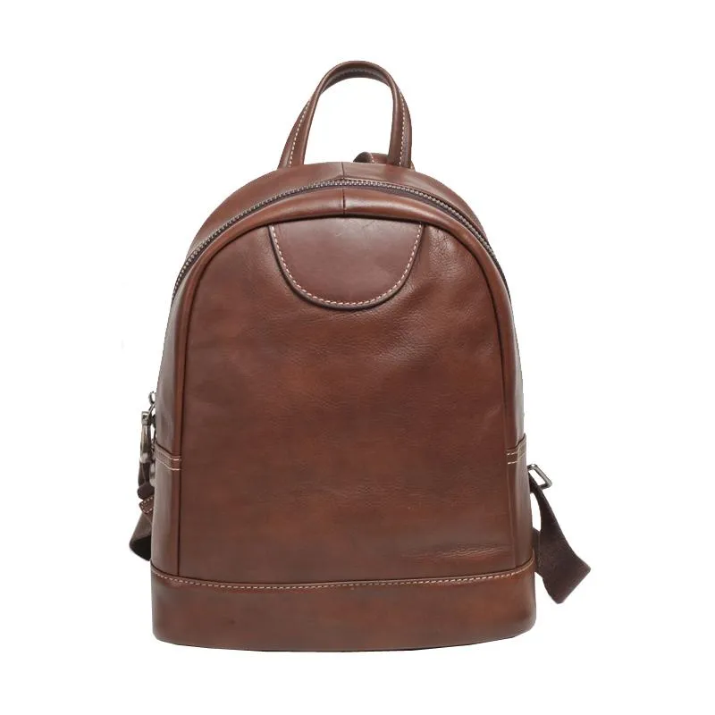 Vintage Womens Best Coffee Leather Small Backpack Womens Ladies School Backpack for Ladies