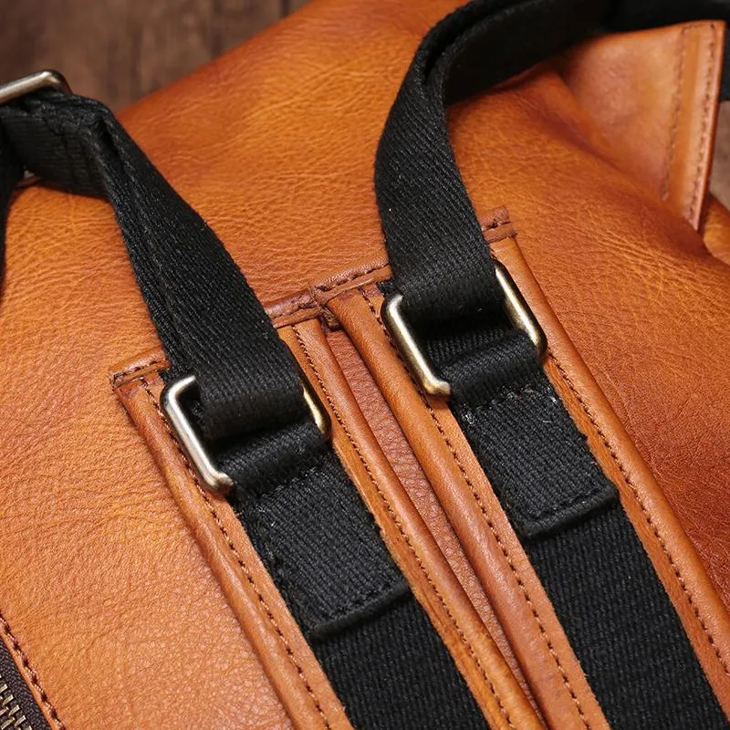Vintage Womens Brown Leather Backpack Purse Cute School Backpacks for Ladies