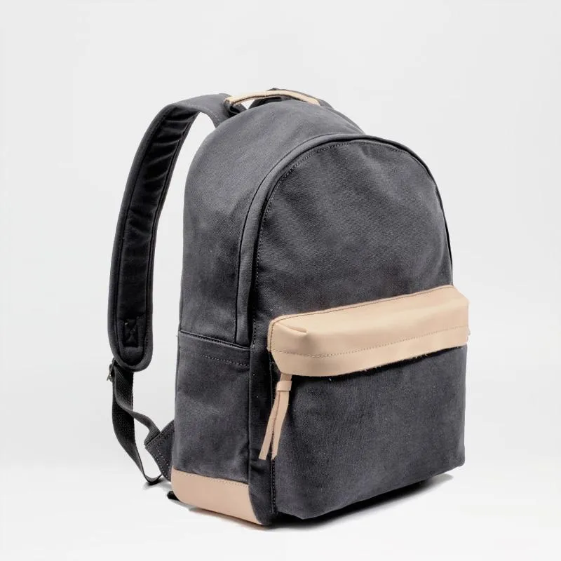 Waxed Canvas Womens Mens Backpack 14'' Green College White Backpack Travel Backpack For Men