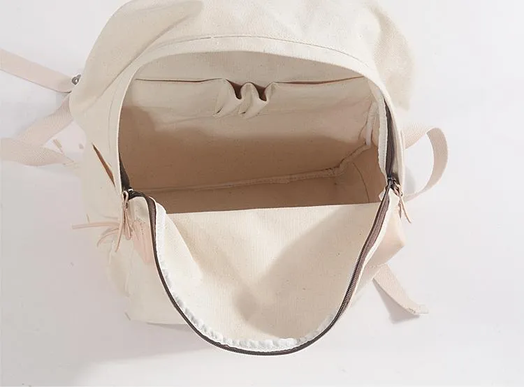 Waxed Canvas Womens Mens Backpack 14'' Green College White Backpack Travel Backpack For Men