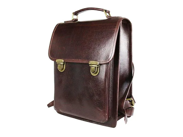Womens Distressed Leather Backpack Purse Satchel Backpack Handmade School Backpack