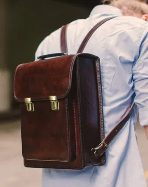 Womens Distressed Leather Backpack Purse Satchel Backpack Handmade School Backpack