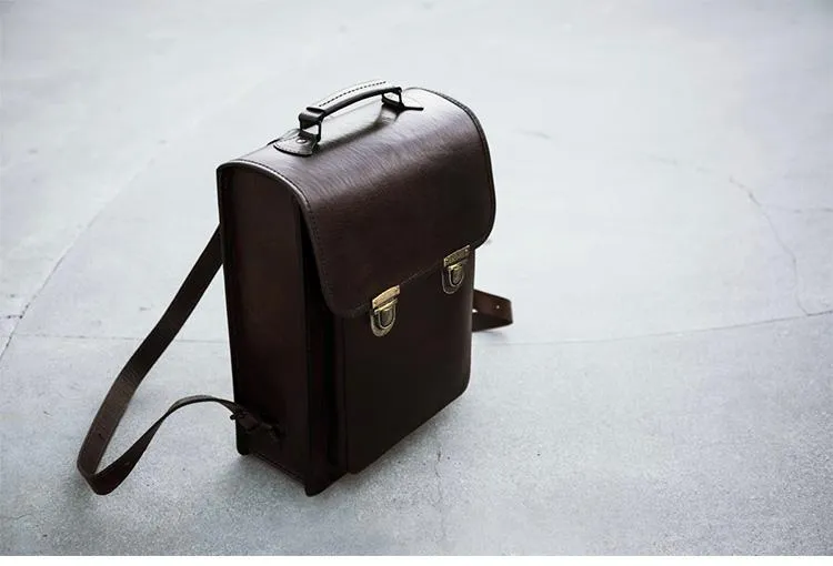 Womens Distressed Leather Backpack Purse Satchel Backpack Handmade School Backpack
