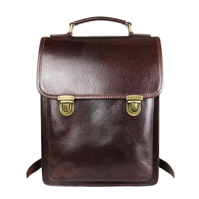 Womens Distressed Leather Backpack Purse Satchel Backpack Handmade School Backpack