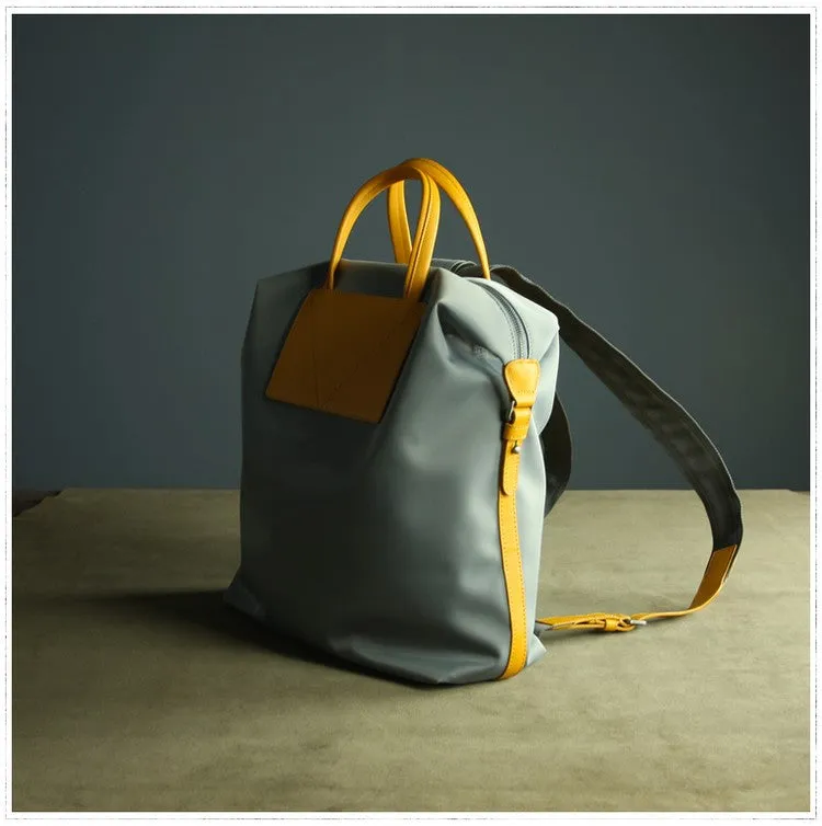 Womens Green Nylon Backpack Purse Best Satchel Backpack Nylon Leather School Rucksack for Ladies