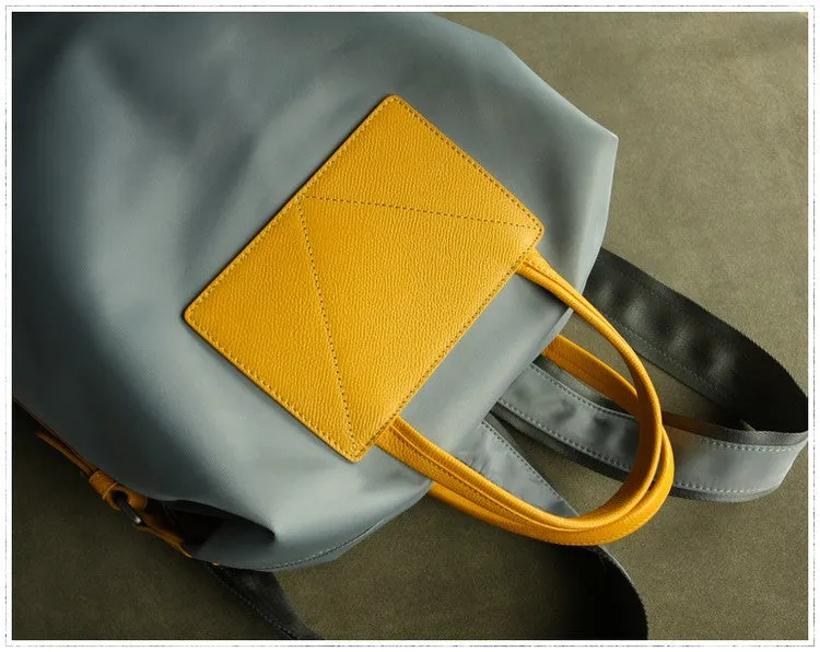 Womens Green Nylon Backpack Purse Best Satchel Backpack Nylon Leather School Rucksack for Ladies