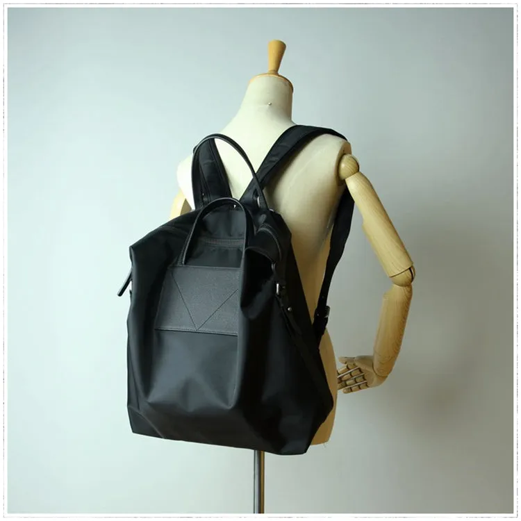 Womens Green Nylon Backpack Purse Best Satchel Backpack Nylon Leather School Rucksack for Ladies