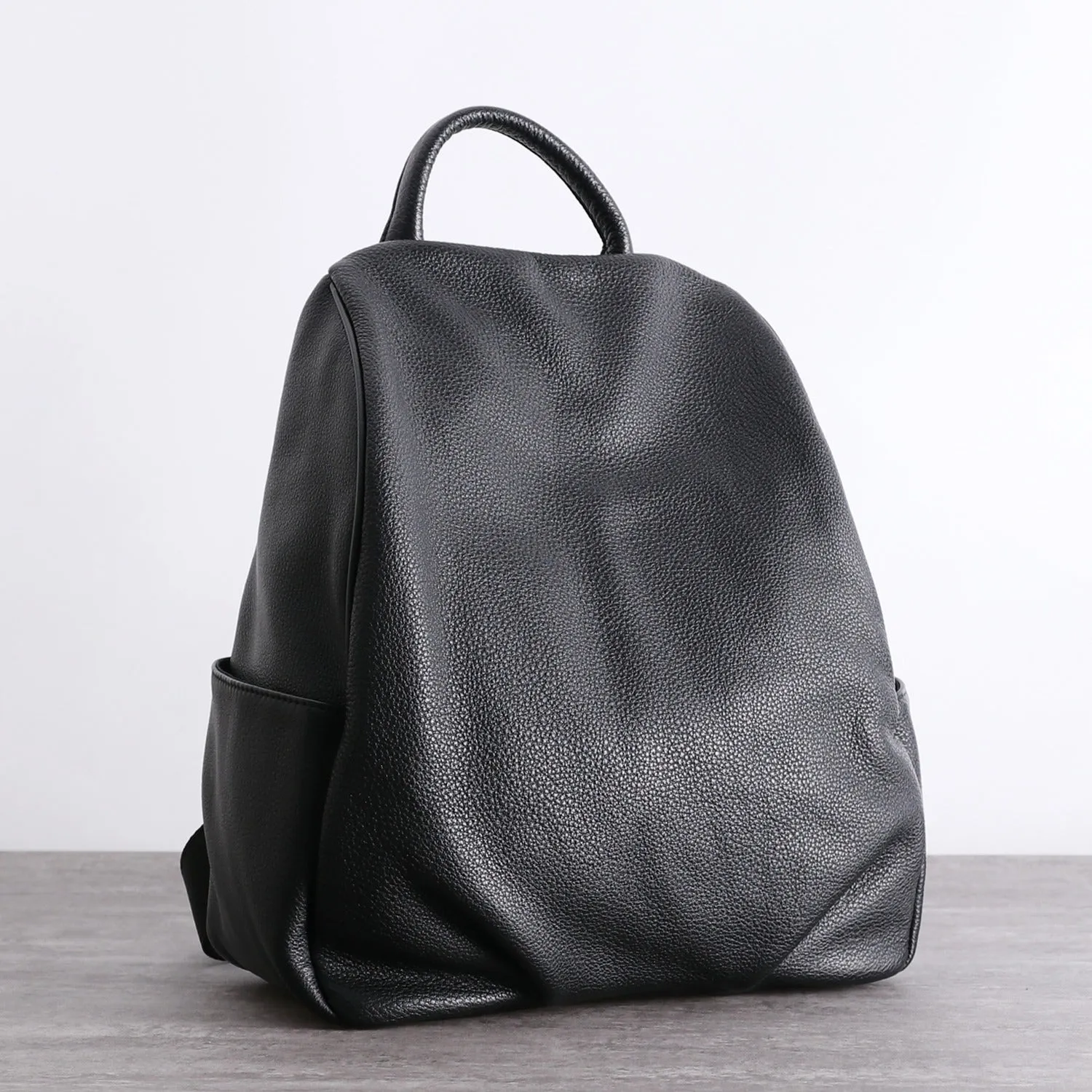 Womens Leather&Nylon Backpack Black Travel Backpack Purse Black Classic School Rucksack for Ladies