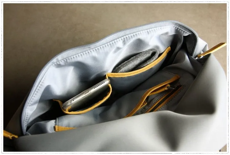 Womens Nylon Backpack Best Satchel Backpack Purse Nylon Gray School Rucksack for Ladies