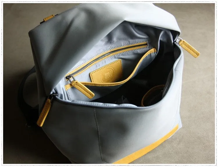 Womens Nylon Backpack Best Satchel Backpack Purse Nylon Gray School Rucksack for Ladies