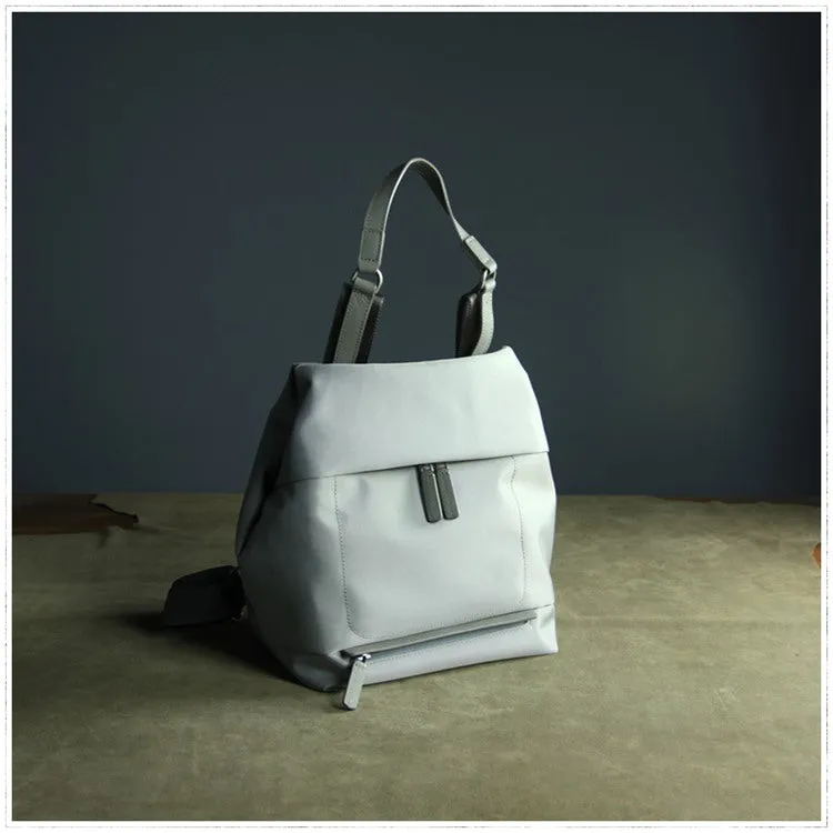 Womens Nylon Backpack Best Satchel Backpack Purse Nylon Gray School Rucksack for Ladies