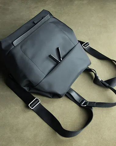 Womens Nylon Backpack Best Satchel Backpack Purse Nylon Gray School Rucksack for Ladies