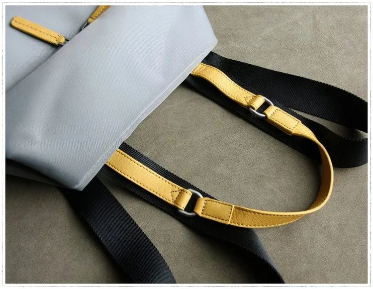 Womens Nylon Backpack Best Satchel Backpack Purse Nylon Gray School Rucksack for Ladies