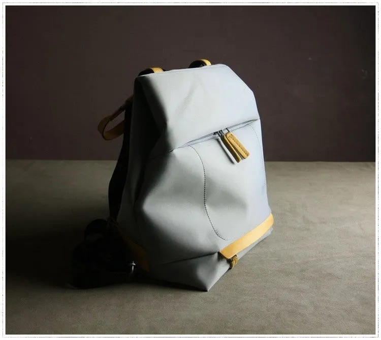 Womens Nylon Backpack Best Satchel Backpack Purse Nylon Gray School Rucksack for Ladies