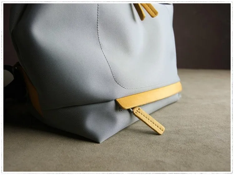 Womens Nylon Backpack Best Satchel Backpack Purse Nylon Gray School Rucksack for Ladies