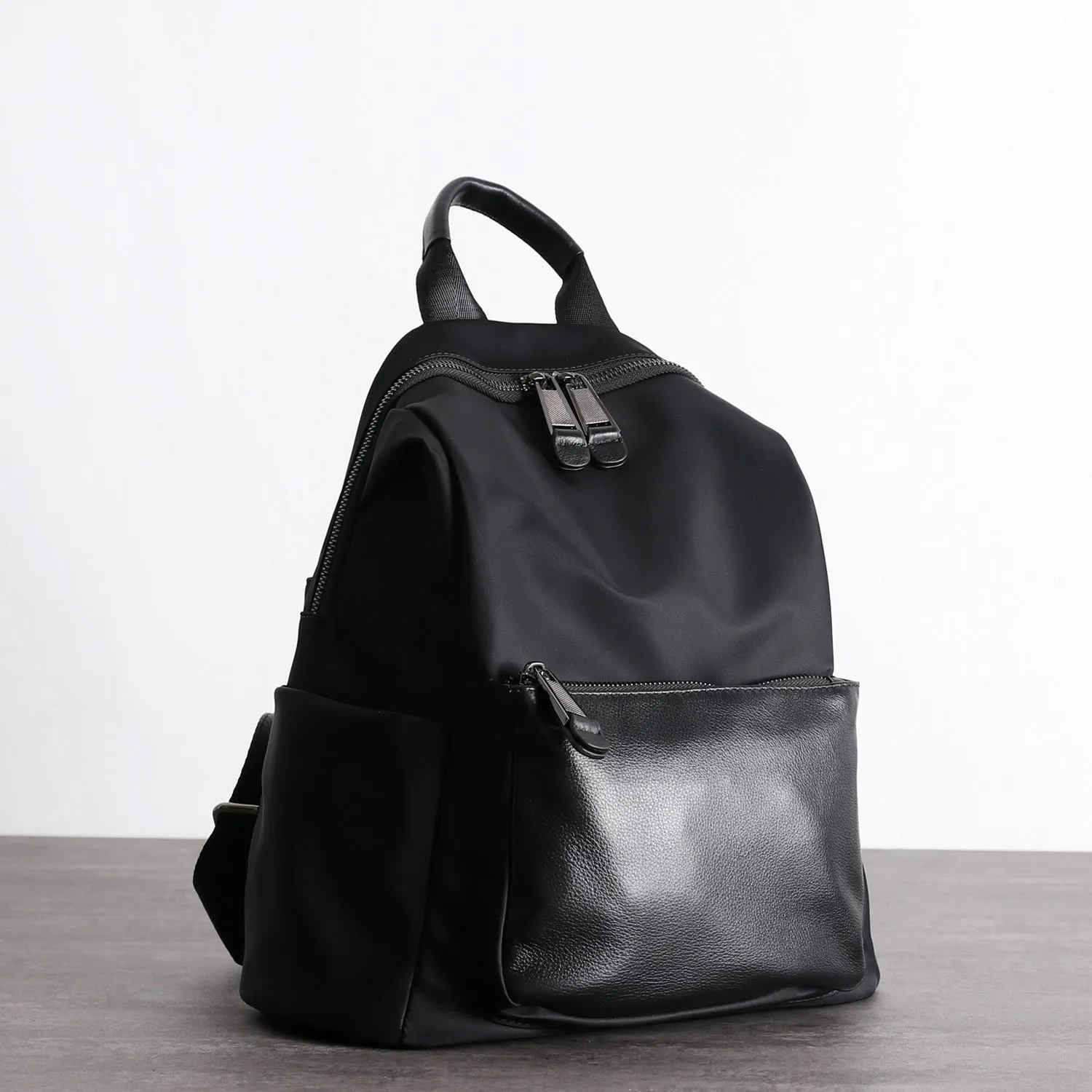 Womens Nylon Backpack Black Travel Backpack Purse Nylon Black School Rucksack for Ladies