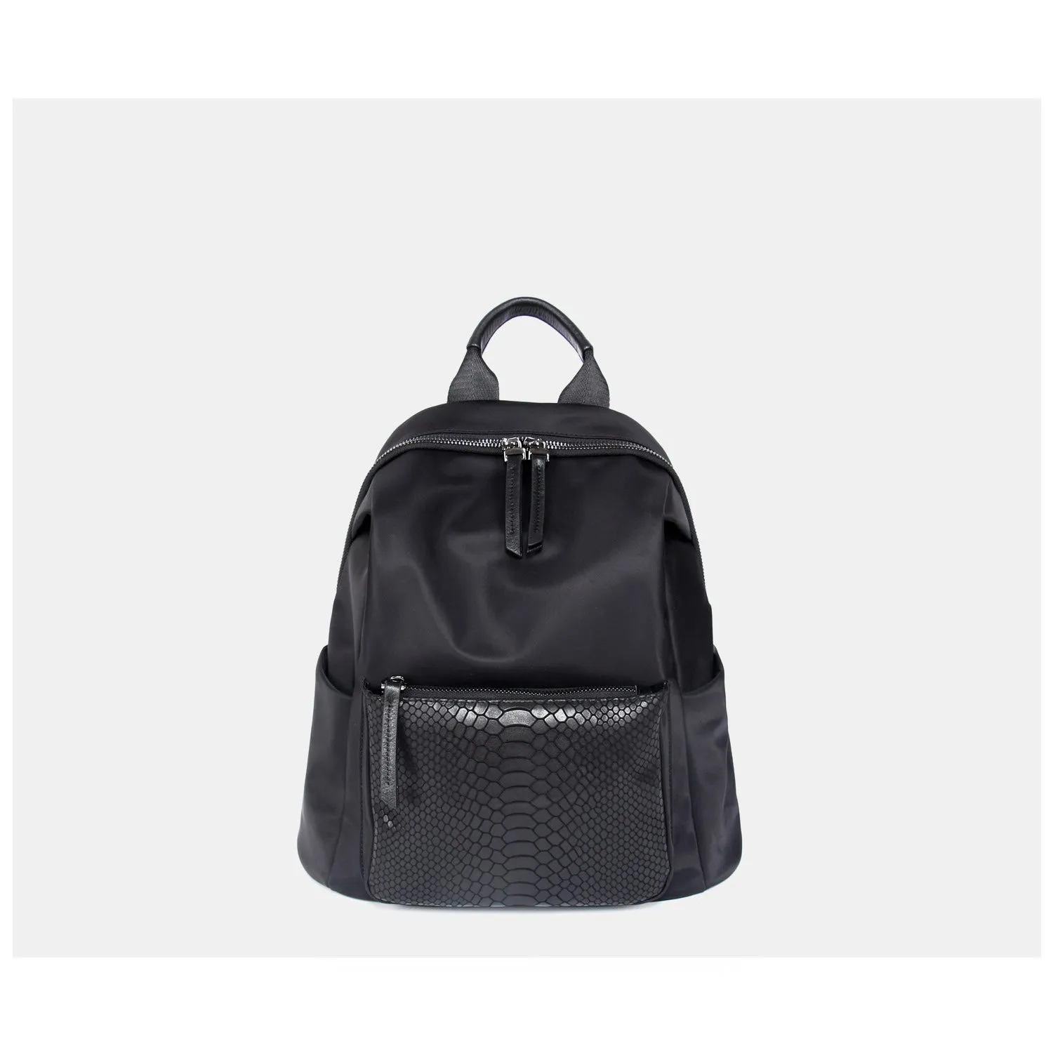 Womens Nylon Backpack Black Travel Backpack Purse Nylon Black School Rucksack for Ladies