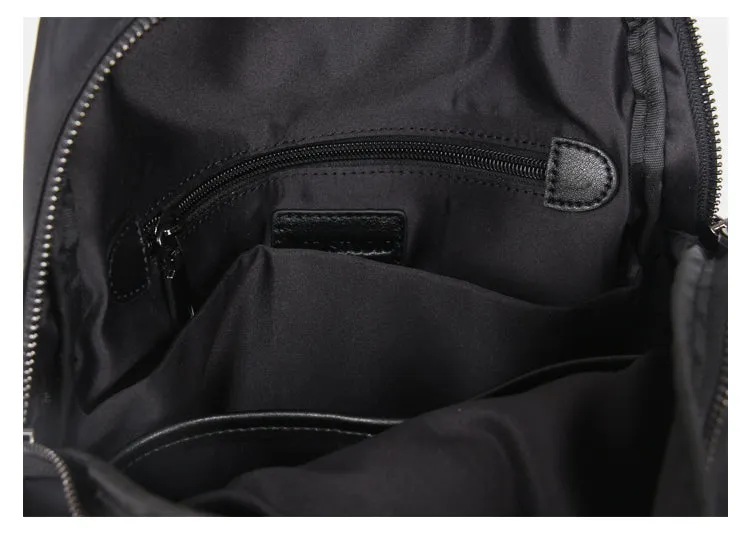 Womens Nylon Backpack Black Travel Backpack Purse Nylon Black School Rucksack for Ladies