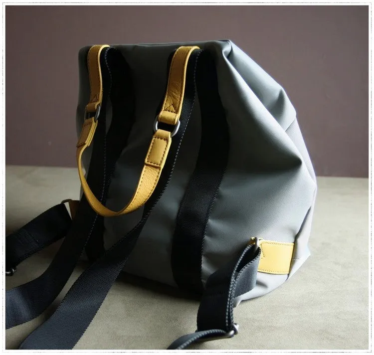 Womens Nylon Backpack Gray Best Satchel Backpack Purse Nylon School Rucksack for Ladies