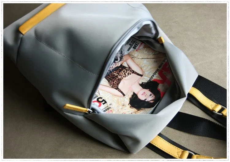 Womens Nylon Backpack Gray Best Satchel Backpack Purse Nylon School Rucksack for Ladies